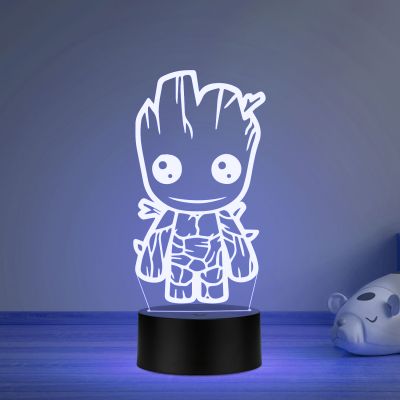 3D Cute Groot Led Night Lamp with Multicolored Birthday Gifts Kids and Kid Room Decor